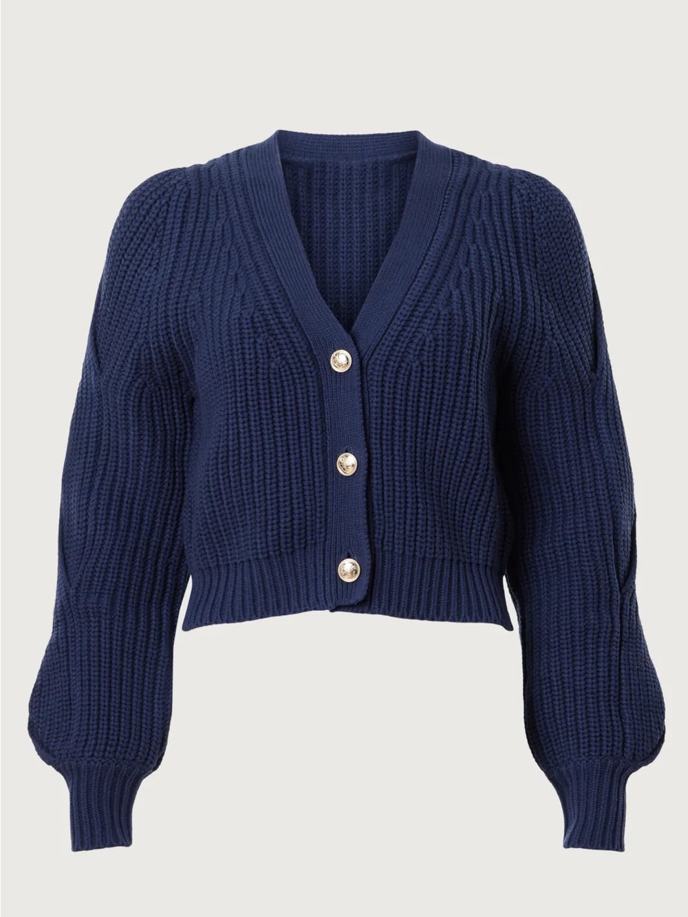 $275 Derek Lam 10 Crosby x RTR - Braided Cropped Sweater - Navy Blue - Size SM